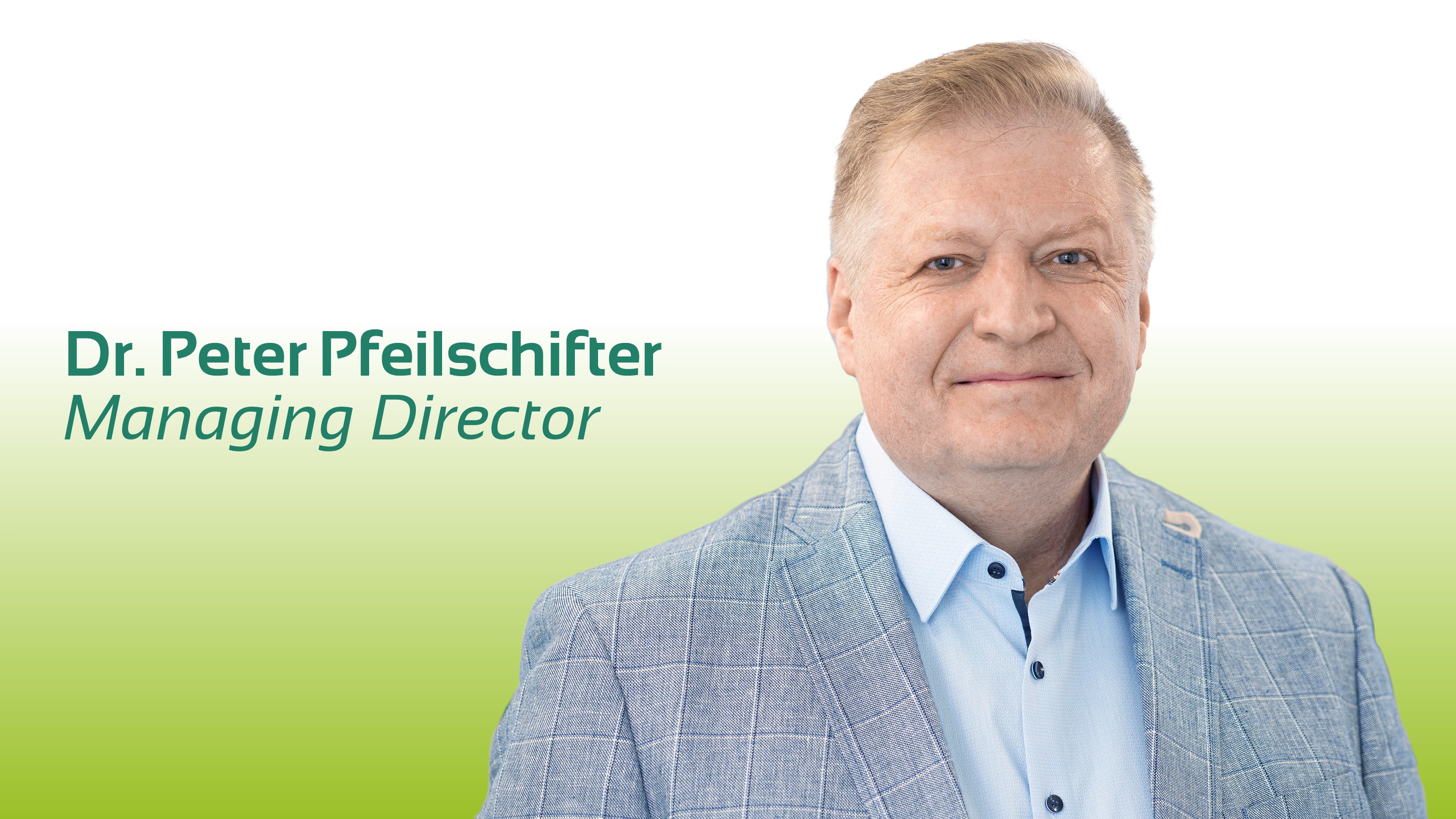 Portrait des CEO Dr. Peter Pfeilschifter